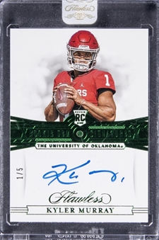 2019 Panini Flawless Collegiate "Rookie Gem Signatures" Emerald #145 Kyler Murray Signed Relic Rookie Card (#1/5) - Panini Sealed